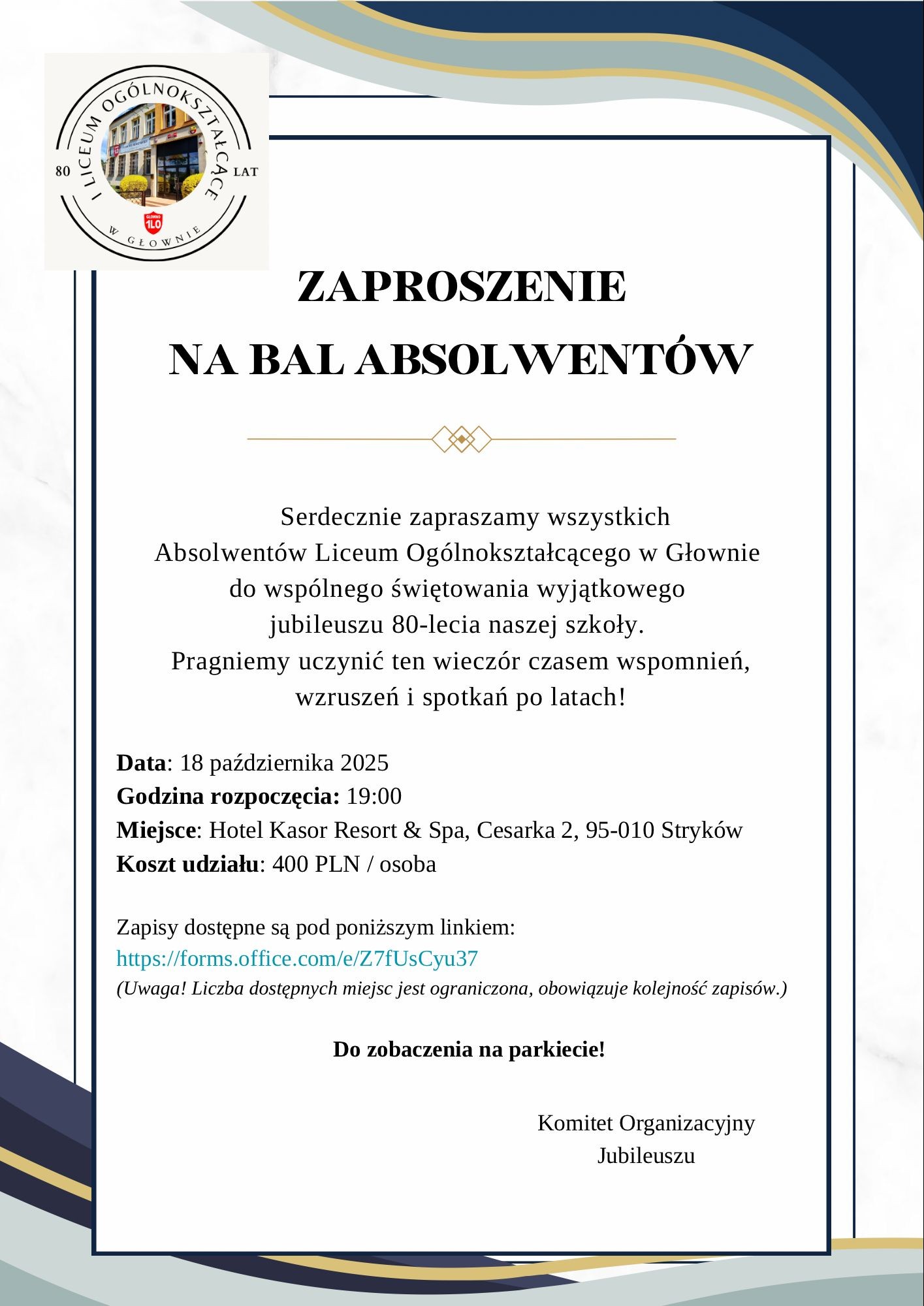 Zaproszenie na Bal Absolwentów