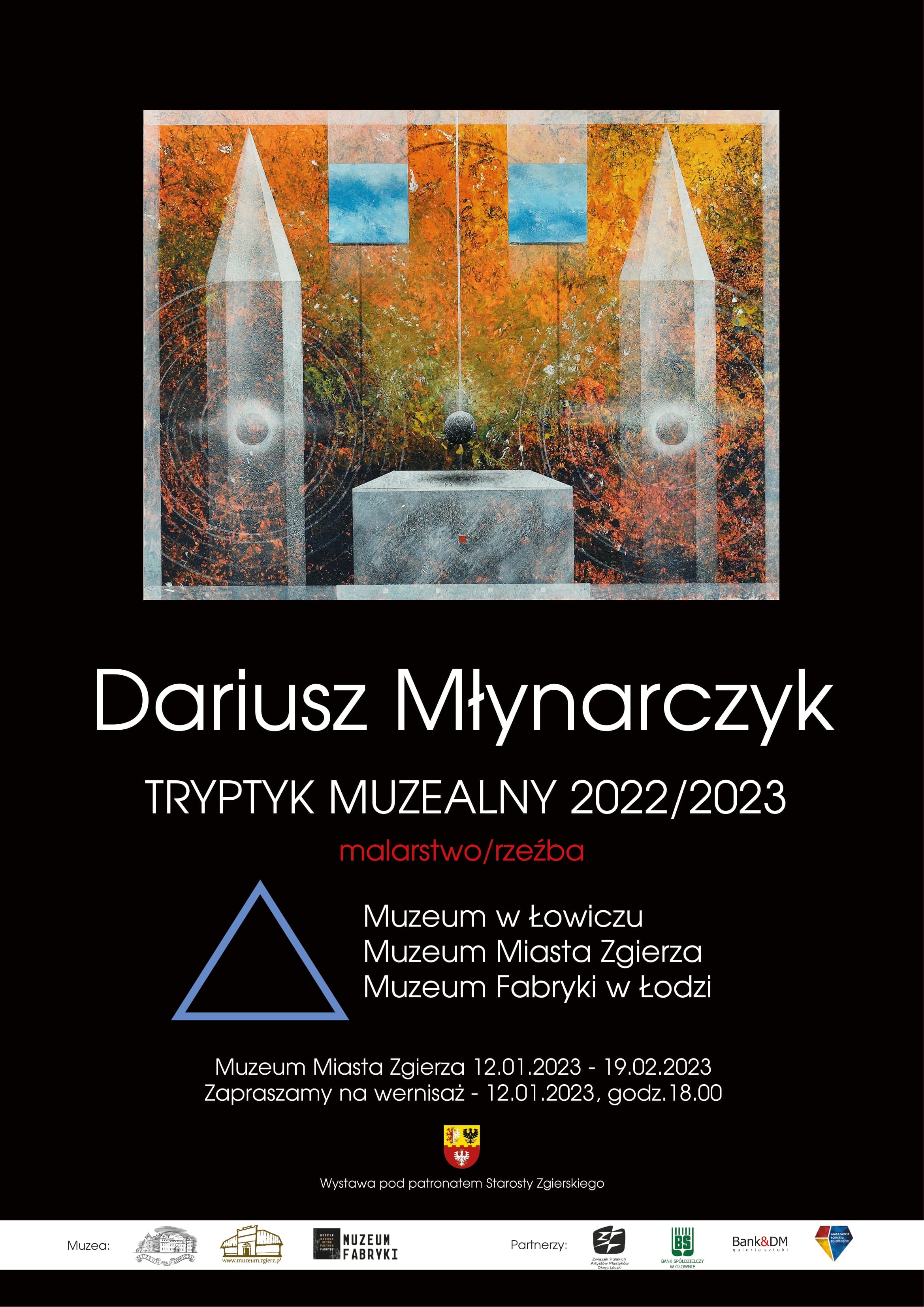 Plakat wystawy Dariusza Młynarczyka