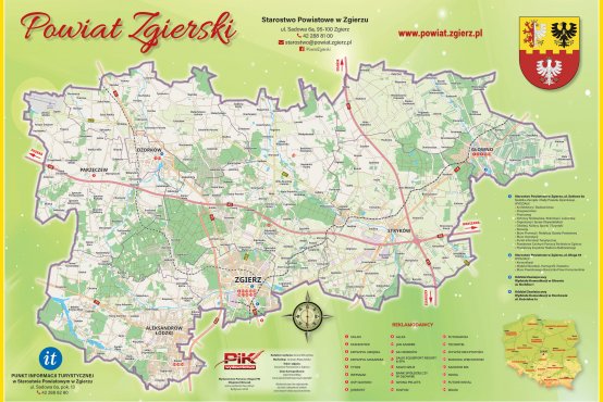 Mapa powiatu zgierskiego wydawnictwa PIK