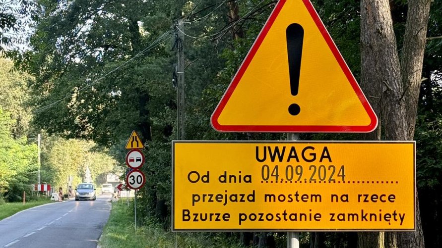 Zamknięcie mostu w miejscowości Ruda Bugaj