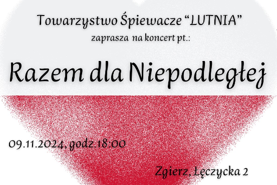 Plakat z grafiką w formie biało-czerwonego serca.
