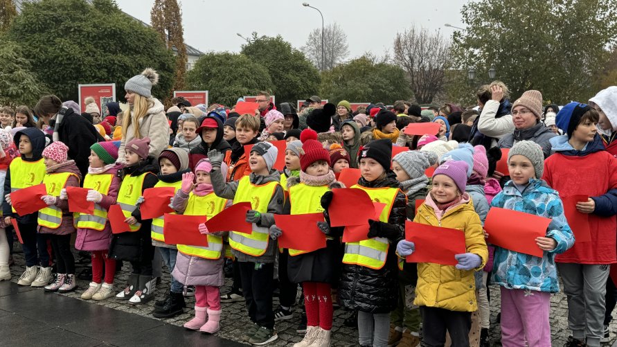 Żywa flaga otwiera wystawę Odnaleziona Niepodległa w Zgierzu