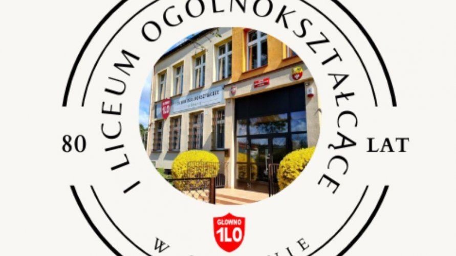 Logo jubileuszowe LO w Głownie