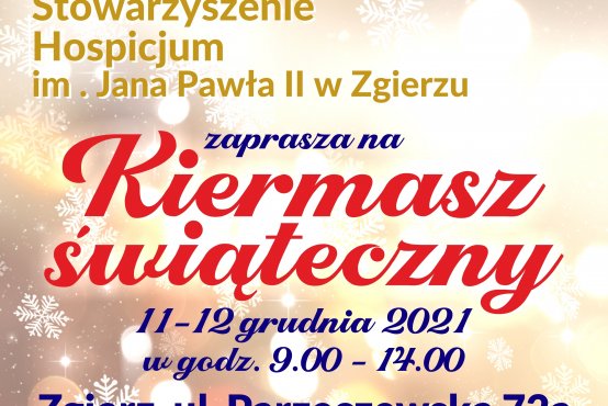 Fragment plakatu zapowiadającego kiermasz świąteczny