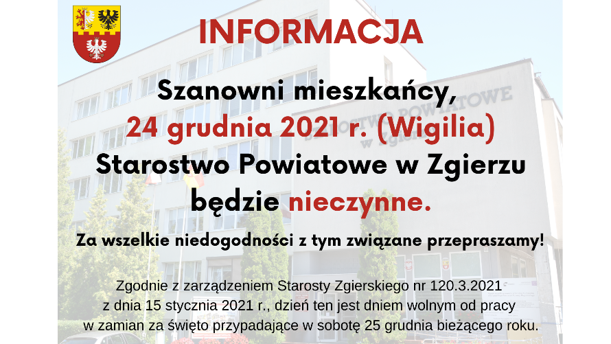 W Wigilię urząd nieczynny