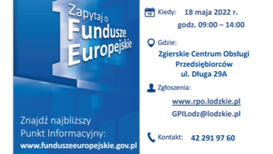 Mobilny Punkt Informacyjny na temat Funduszy Europejskich (18.05)