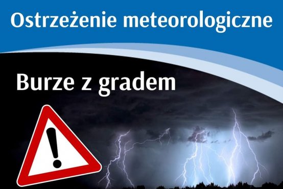 Grafia z napisem burze z gradem