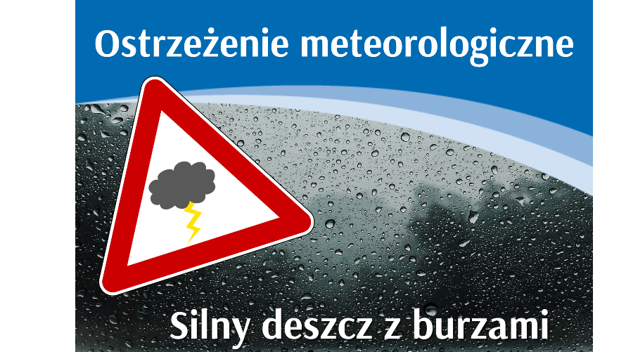 Ostrzeżenie meteo - Silny deszcz z burzami (8-9 września)