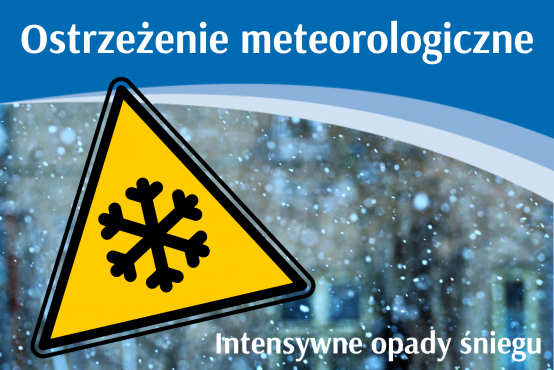 Grafika z napisem opady śniegu