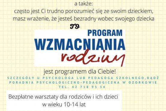 plakat programu wzmacniania rodziny